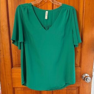 Zenana Emerald V-Neck Blouse medium
